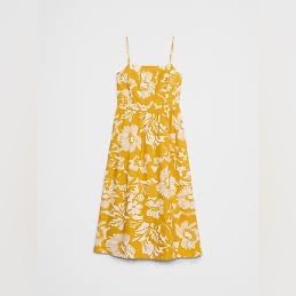 Vibrant Floral Linen-Blend Midi Dress - Picture 4 of 4